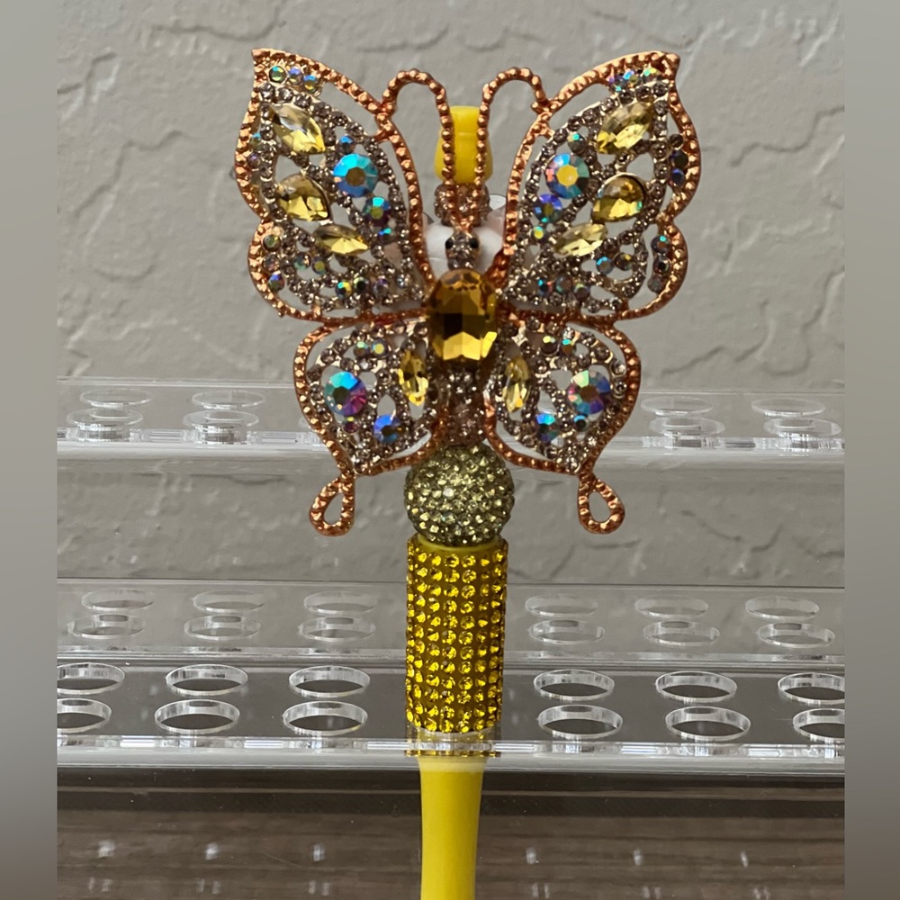 Butterfly rhinestone pen handmade